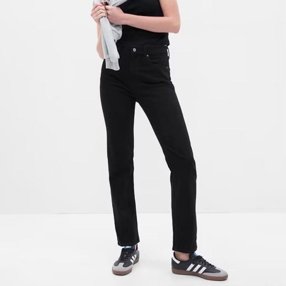 GAP High Rise ’90s Straight Jeans True Black Sz 27 Long 4L Normcore Minimalist